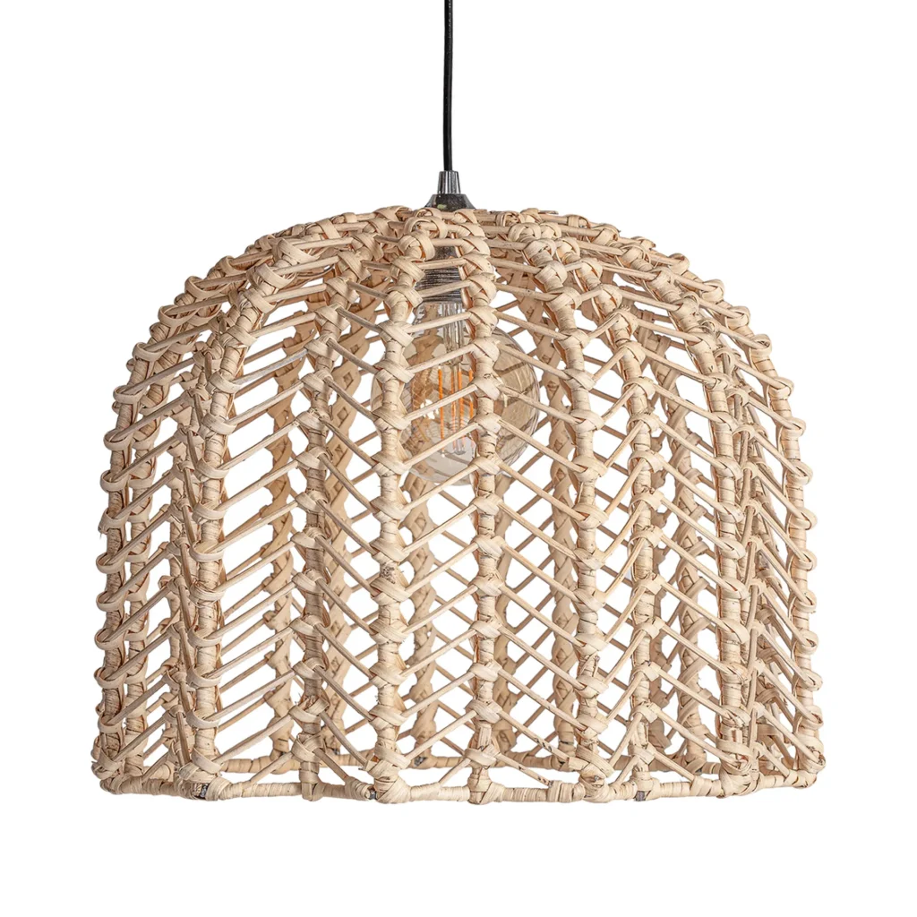LÁMPARA DE COLGAR PLISSÉ RATTAN